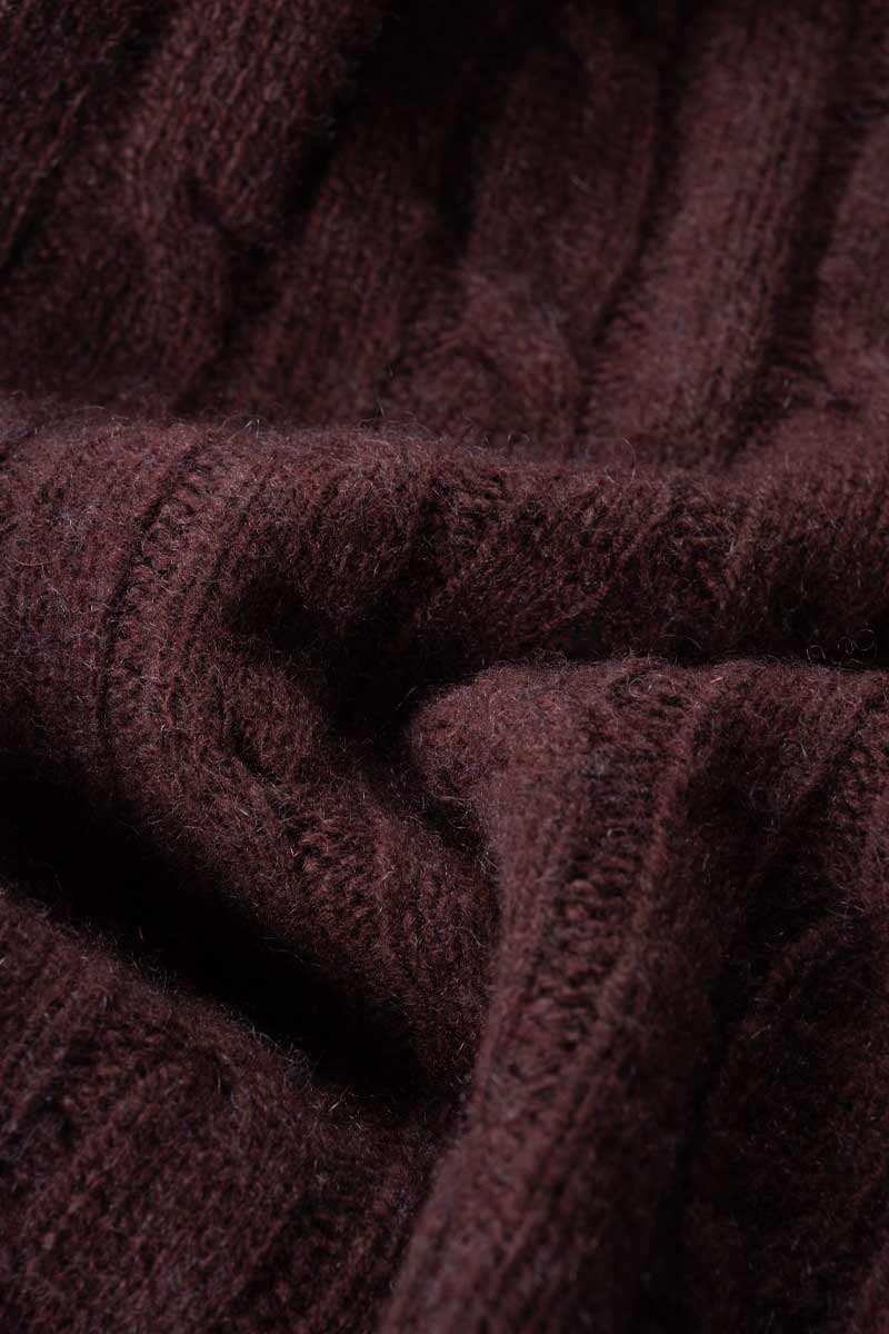 Coperta Lana e Cashmere Rigenerato Marrone Elide - Rifò Lab Moda circolare made in Italy