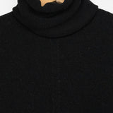 Nero Ardesia | Poncho cashmere rigenerato collo alto