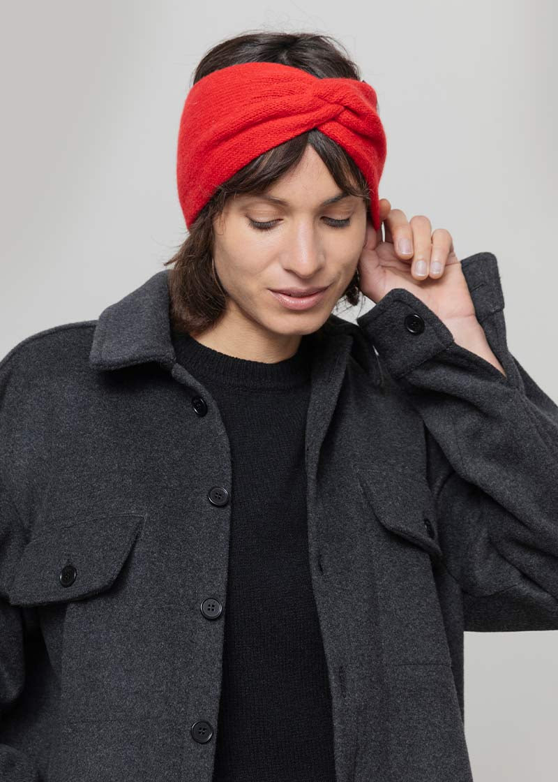 Fascia per Capelli Lana Cashmere Donna Nadia Rossa - Rifò Lab Moda circolare made in Italy
