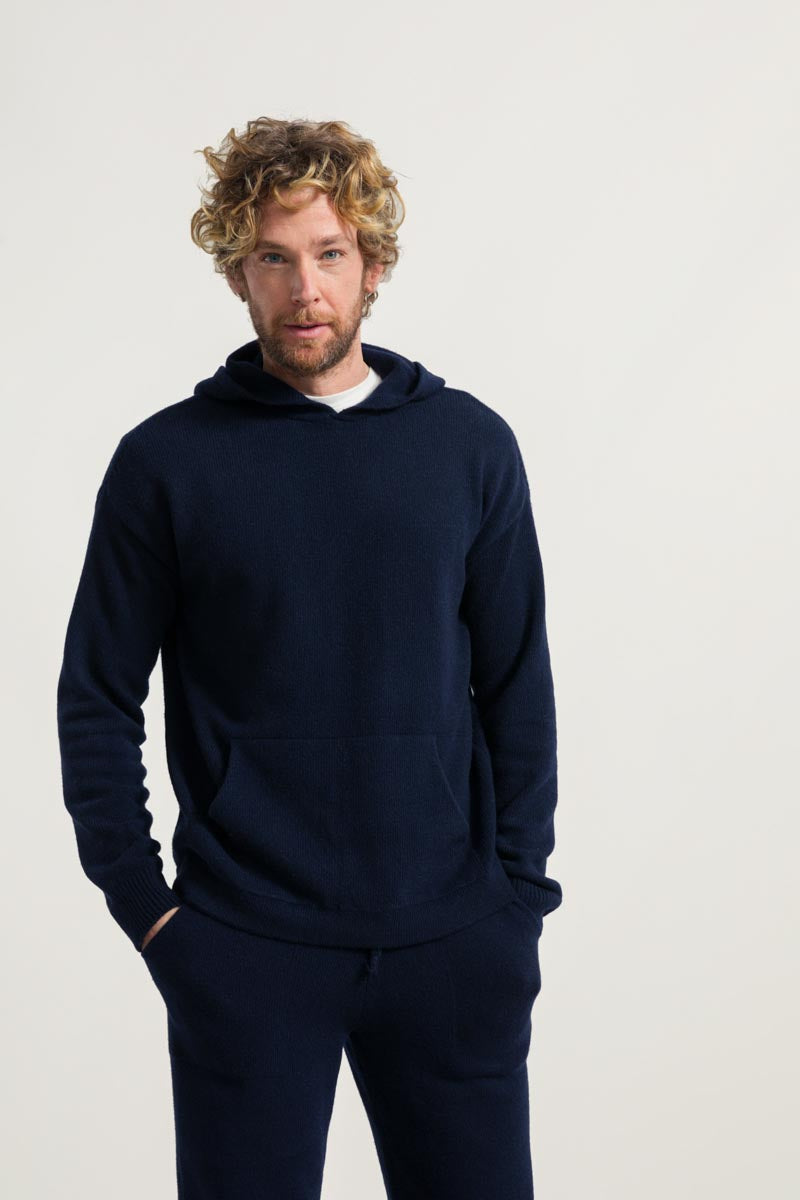 Felpa Uomo Cashmere Rigenerato Apollo Blu