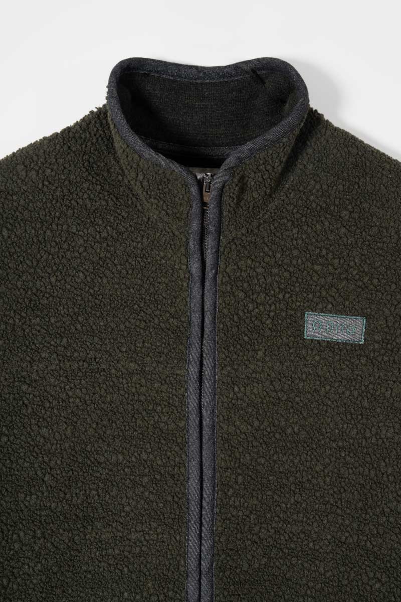 Giacca Pile Donna Teddy Lana Margaret  100% Lana Rigenerata - Rifò Lab Moda circolare made in Italy 
Verde Foresta