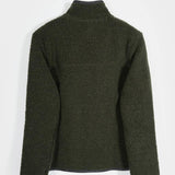 Giacca Pile Donna Teddy Lana Margaret  100% Lana Rigenerata - Rifò Lab Moda circolare made in Italy 
Verde Foresta
