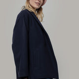 Blu Marina | Cappotto kimono donna lana rigenerata