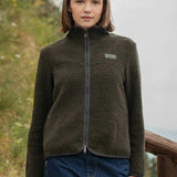 Giacca Pile Donna Teddy Lana Margaret  100% Lana Rigenerata - Rifò Lab Moda circolare made in Italy 
Verde Foresta