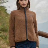 Giacca Pile Donna Teddy Lana Margaret  100% Lana Rigenerata - Rifò Lab Moda circolare made in Italy 
Beige Sughero