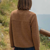 Giacca Pile Donna Teddy Lana Margaret  100% Lana Rigenerata - Rifò Lab Moda circolare made in Italy 
Beige Sughero