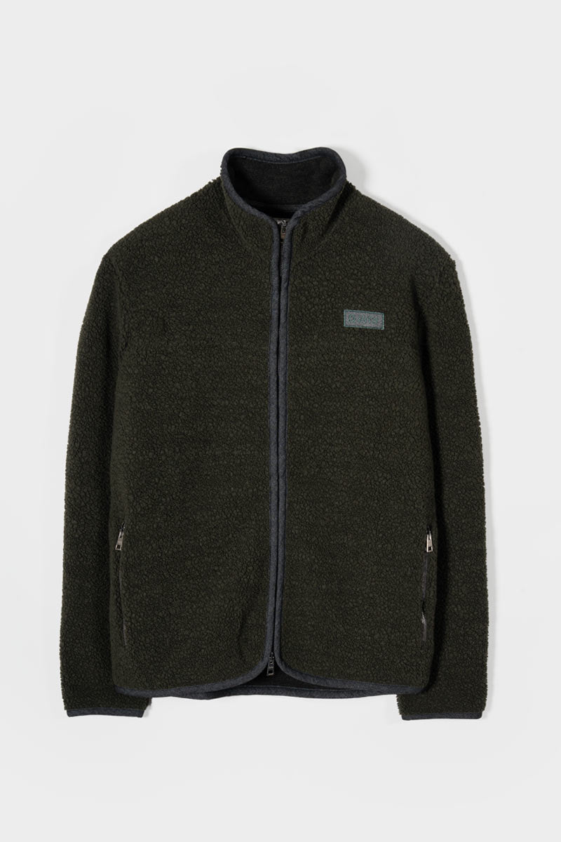 Giacca Pile Uomo Lana Rigenerata Uomo Verde - Rifò Lab Moda circolare made in Italy 