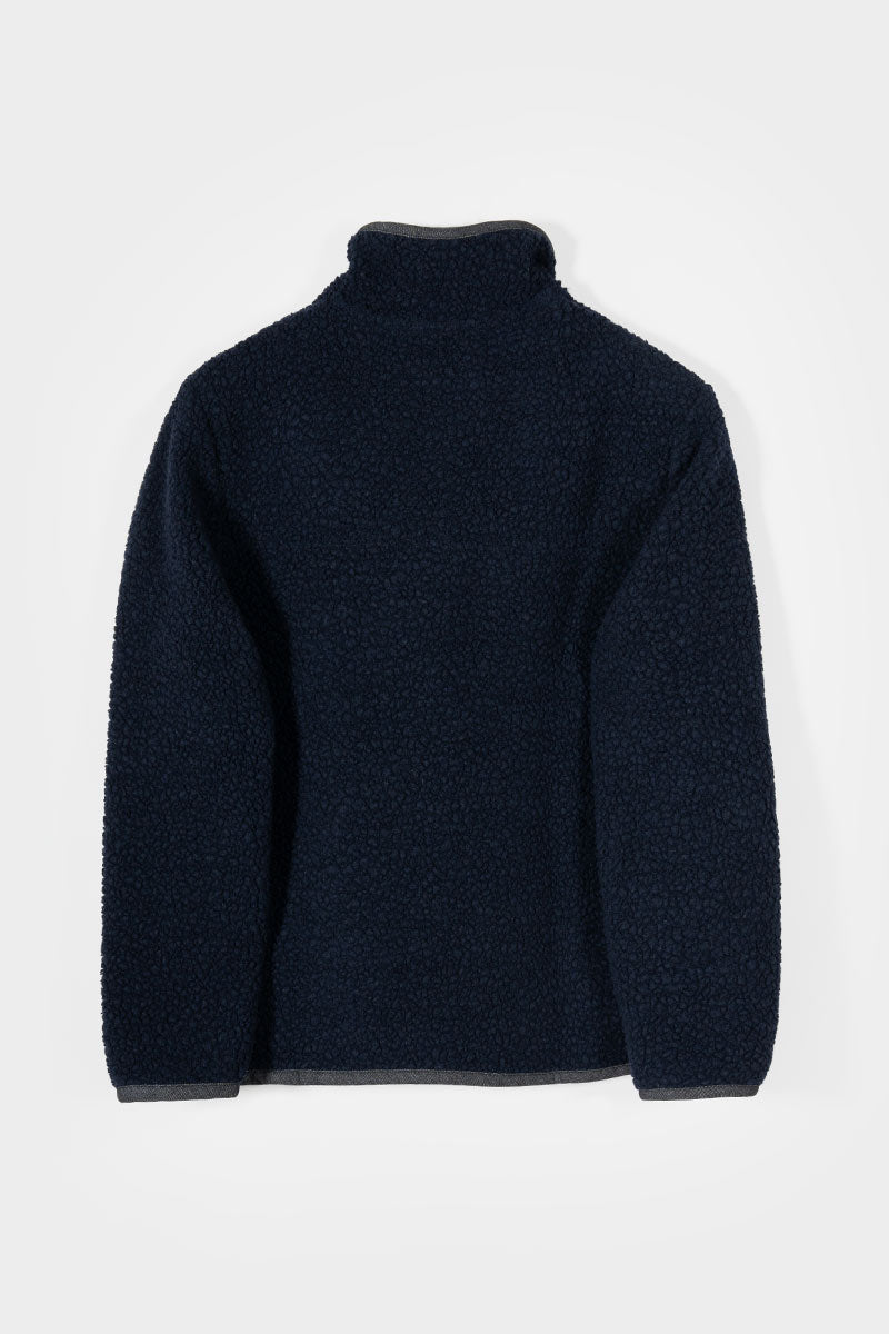 Giacca Pile Uomo Lana Rigenerata Uomo Richard - Rifò Lab Moda circolare made in Italy 
Blu Notte