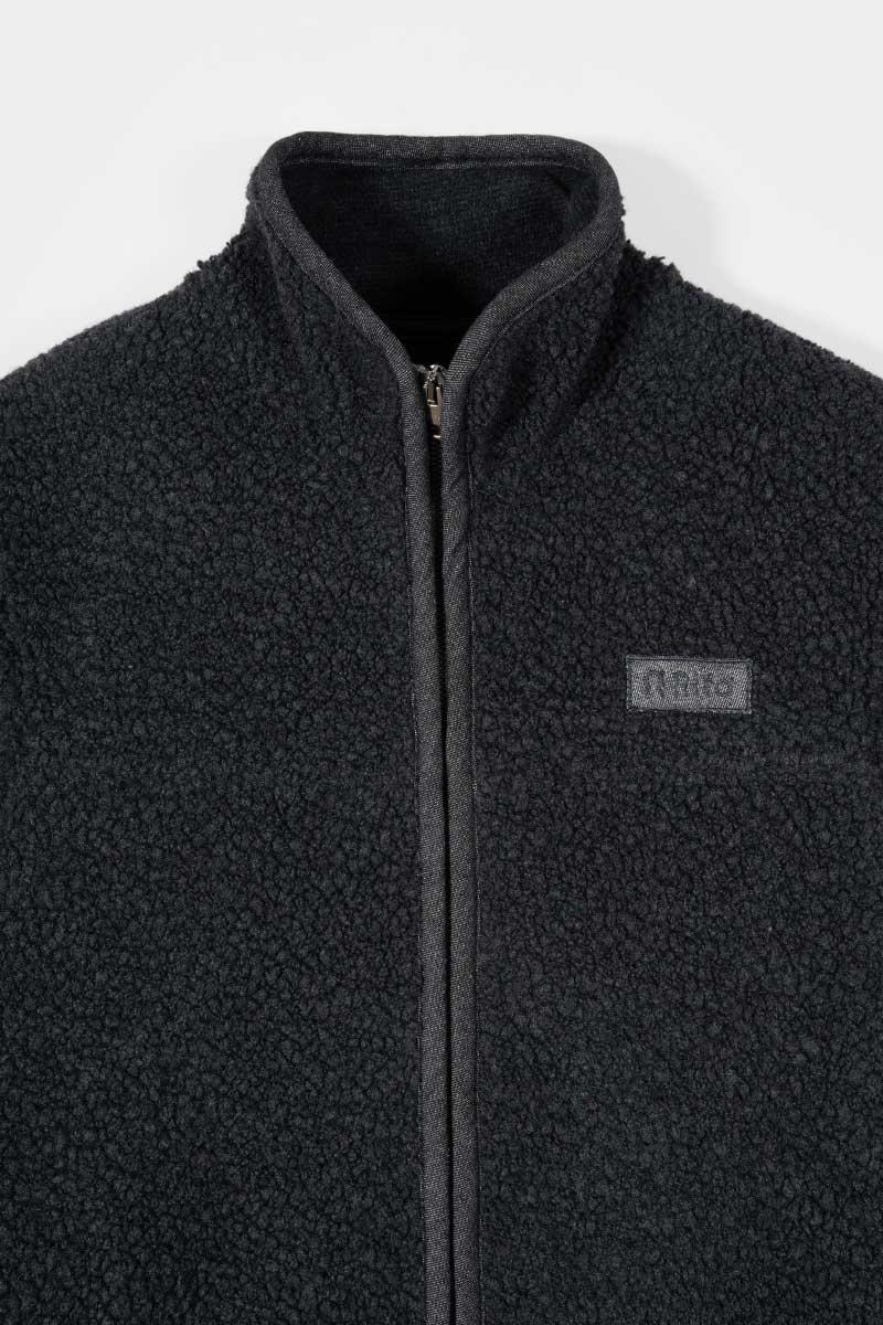 Giacca Pile Uomo Lana Rigenerata Uomo Richard - Rifò Lab Moda circolare made in Italy 
Blu Notte