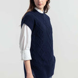 Gilet Donna Lana Rigenerata Norma Blu