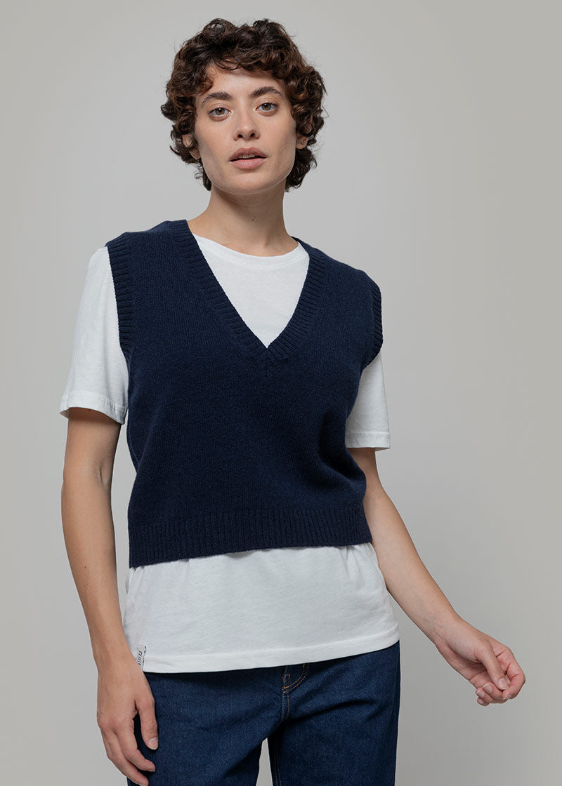 Gilet Donna Scollo V Lana Melania - Rifò Lab Moda circolare made in Italy
