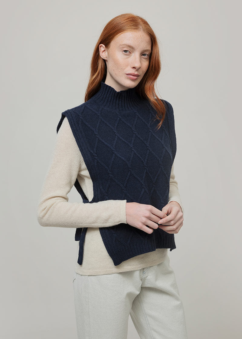 Pettorina Lana Rigenerata Gilet Lana Aperto Donna Delia - Rifò Lab Moda circolare made in Italy