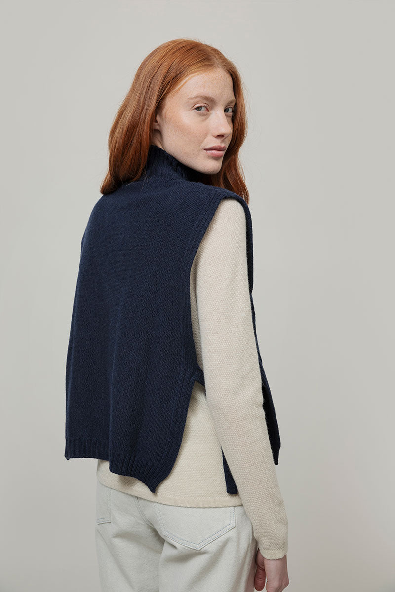 Pettorina Lana Rigenerata Gilet Lana Aperto Donna Delia - Rifò Lab Moda circolare made in Italy