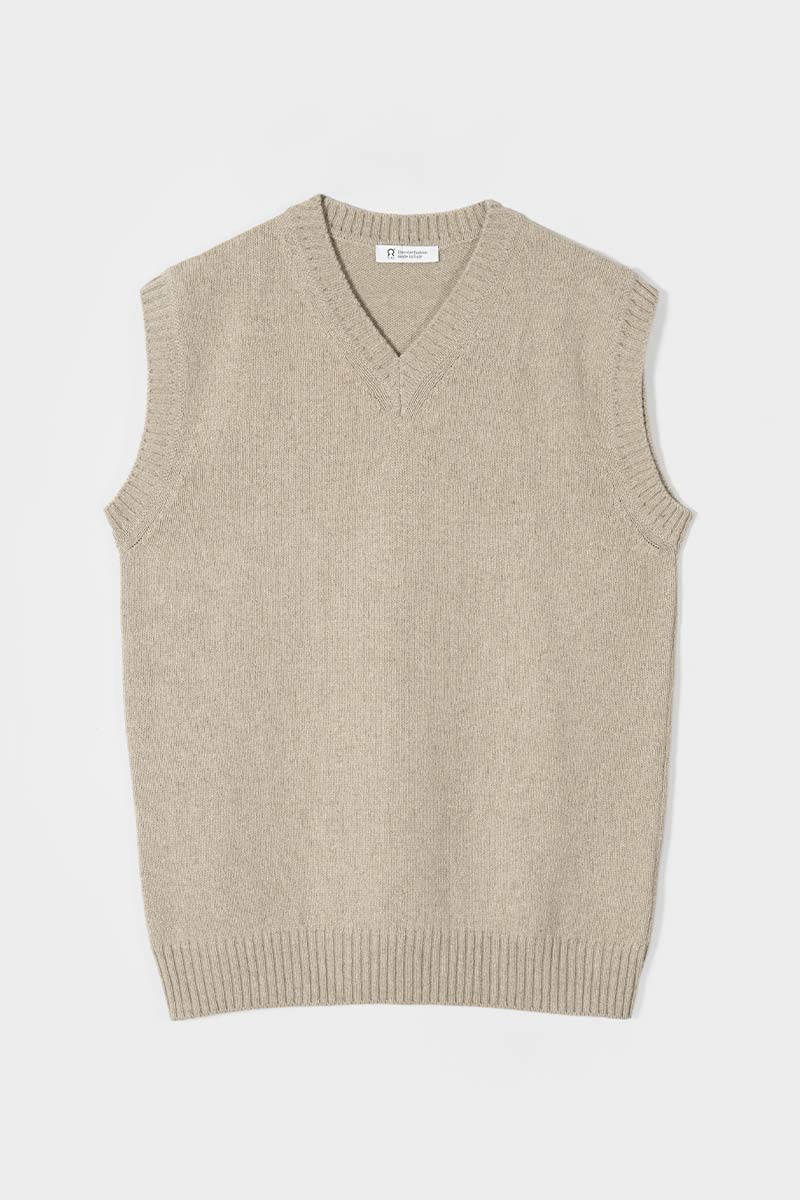 Gilet Uomo Cashmere Scollo a V Maglione Senza Maniche Uomo Ascanio - Rifò Lab Moda circolare made in Italy
Beige Sabbia