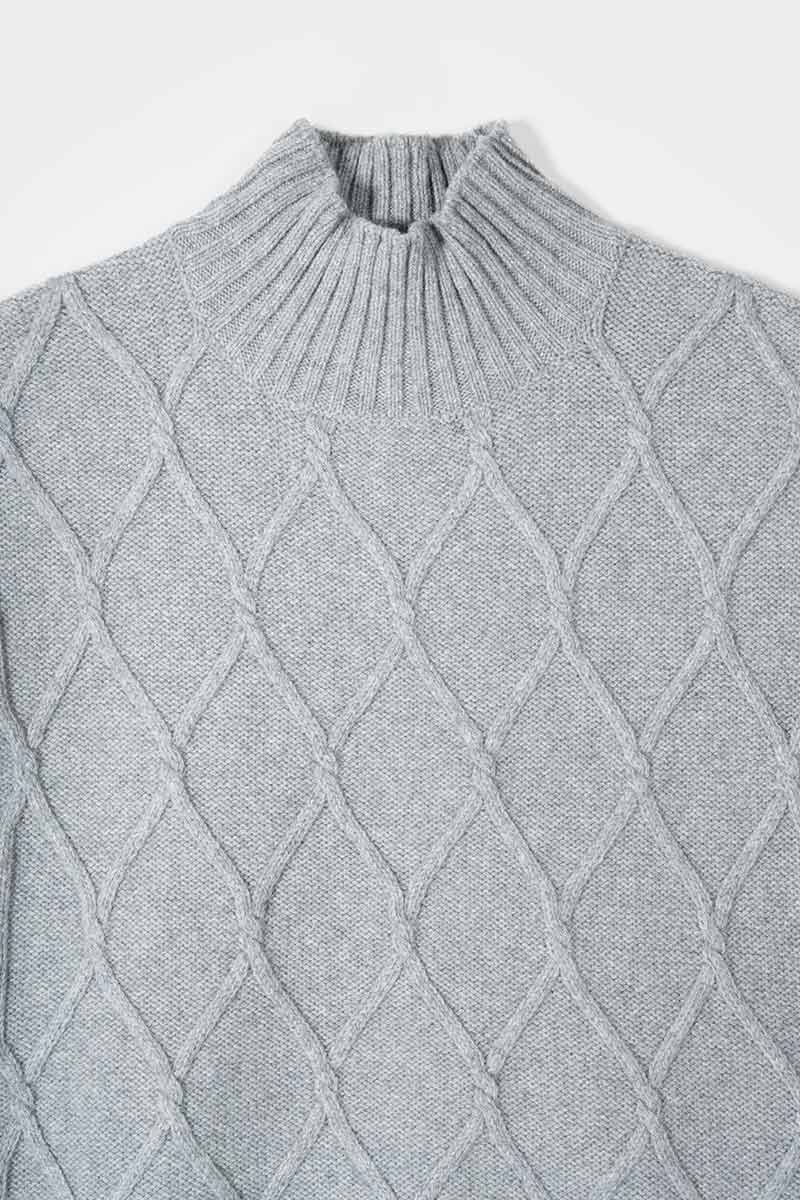 Gilet Donna Lana Rigenerata Collo Alto Delia - Rifò Lab Moda circolare made in Italy
Grigio Calce