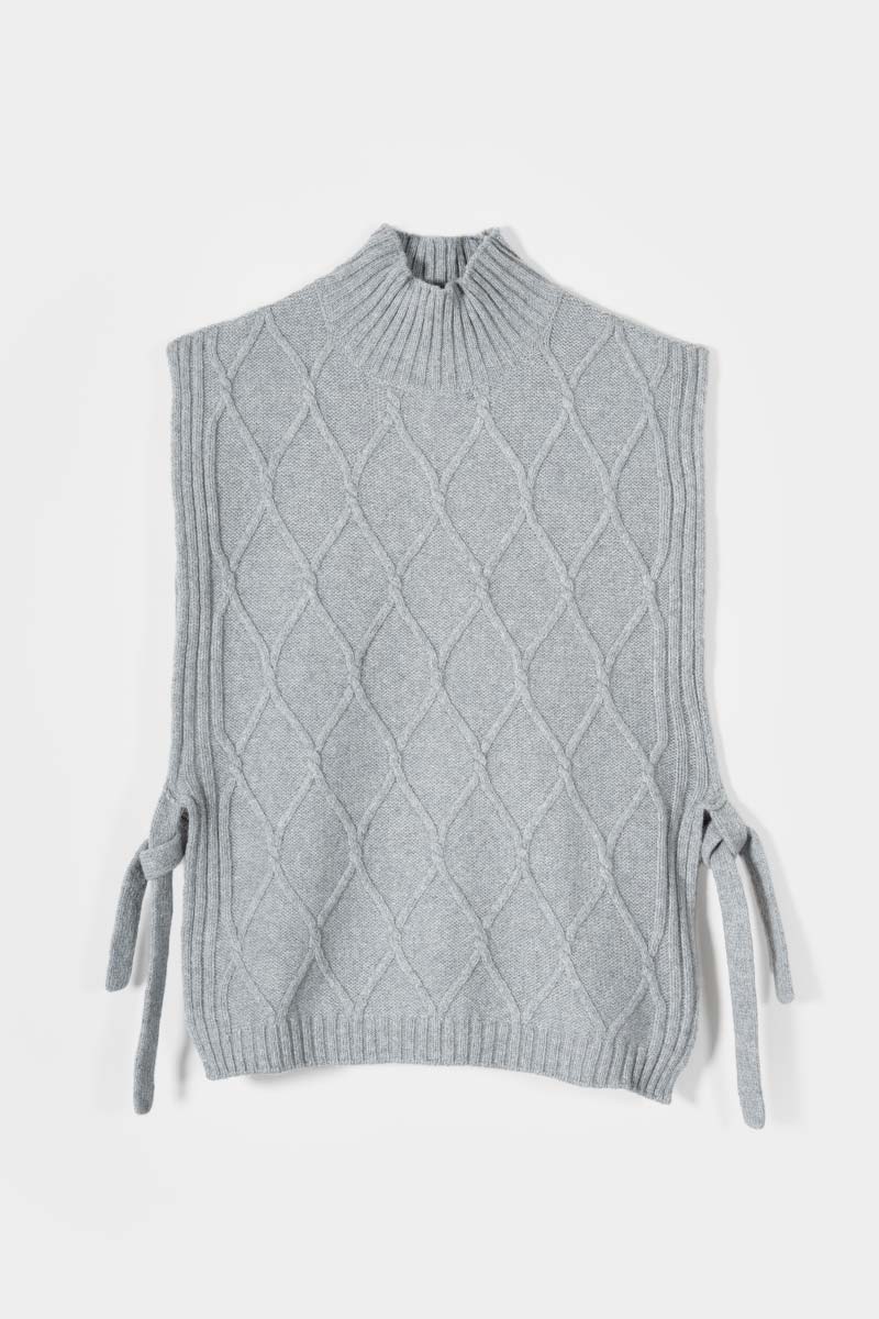 Gilet Donna Lana Rigenerata Collo Alto Delia - Rifò Lab Moda circolare made in Italy
Grigio Calce
