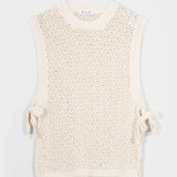 Smanicato Donna Gilet Crochet Cotone Amanda  - Rifò Lab Moda circolare made in Italy