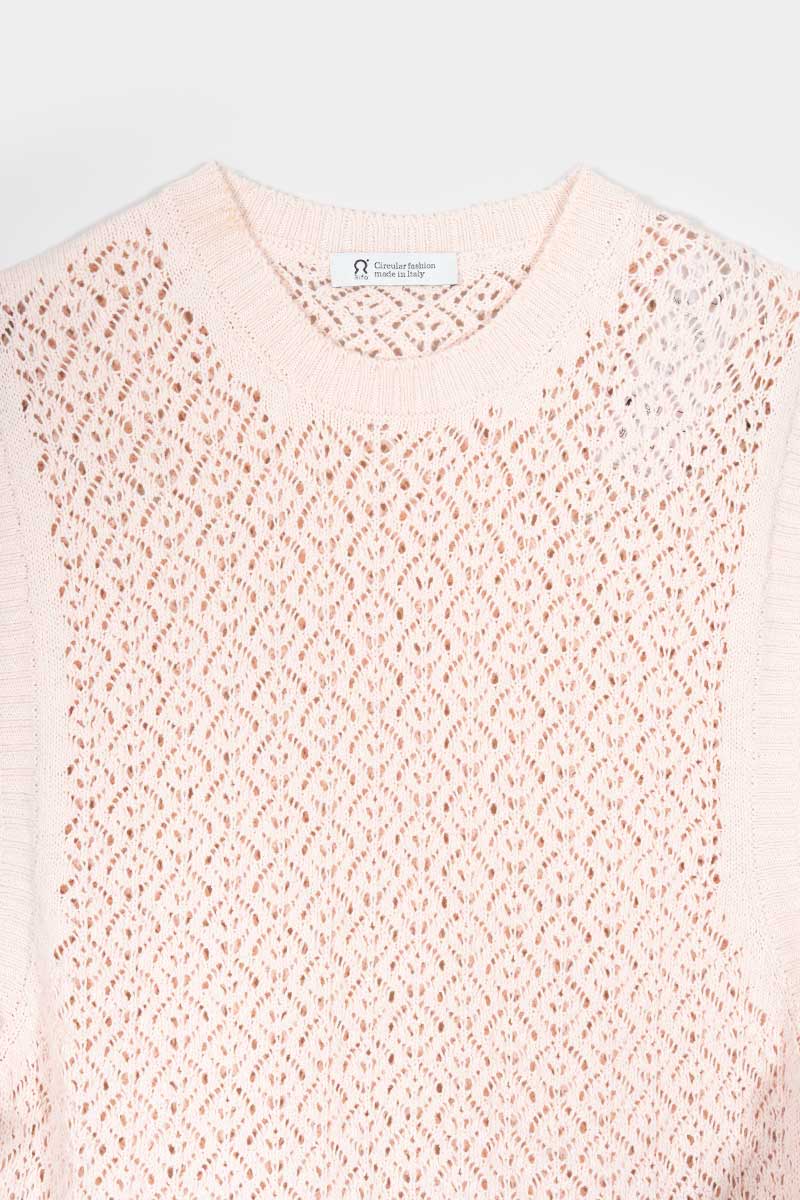 Smanicato Donna Gilet Crochet Cotone Amanda  - Rifò Lab Moda circolare made in Italy