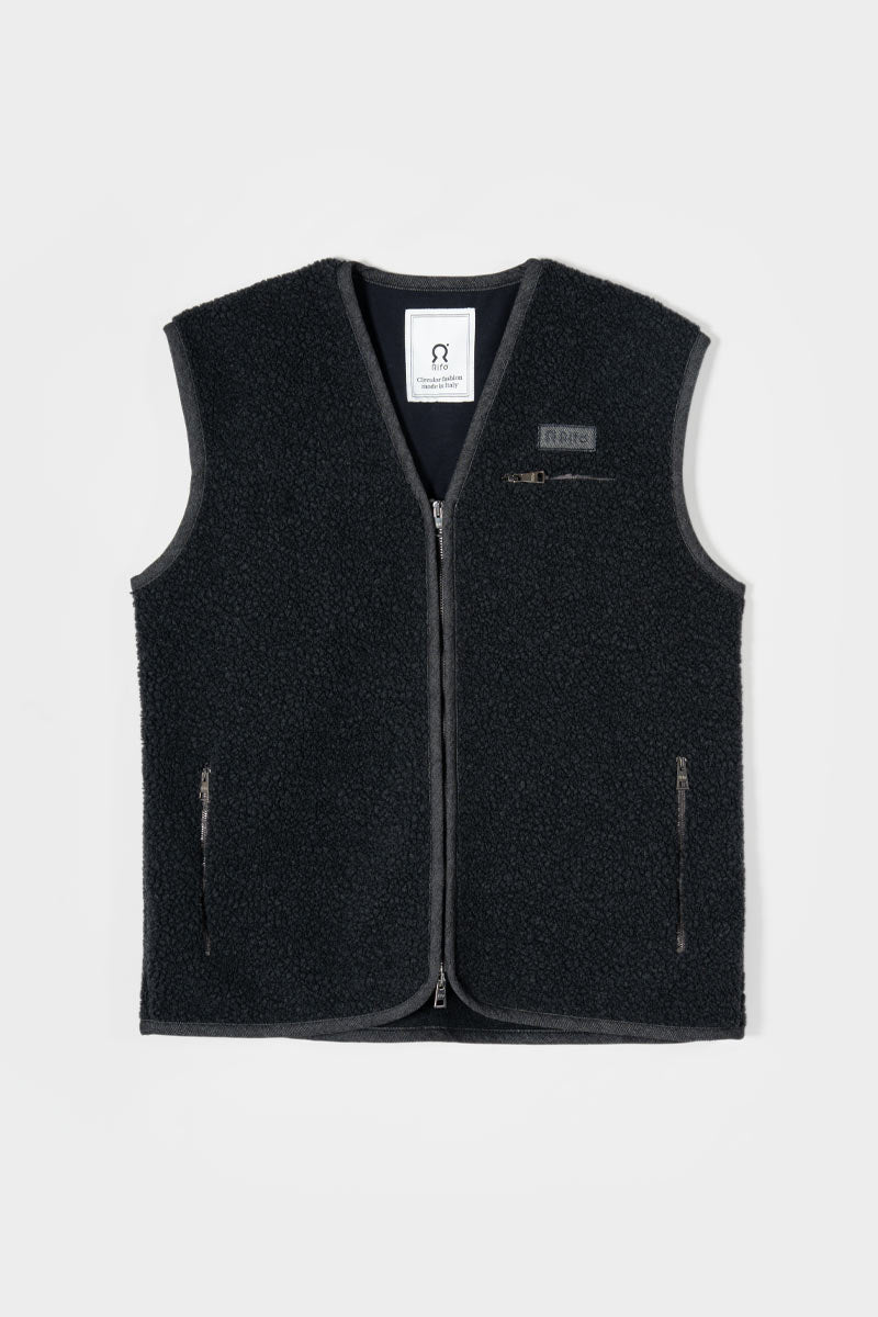 Gilet Pile Donna Uomo Lana Riciclata Andrew - Rifò Lab Moda circolare made in Italy
Grigio Antracite
