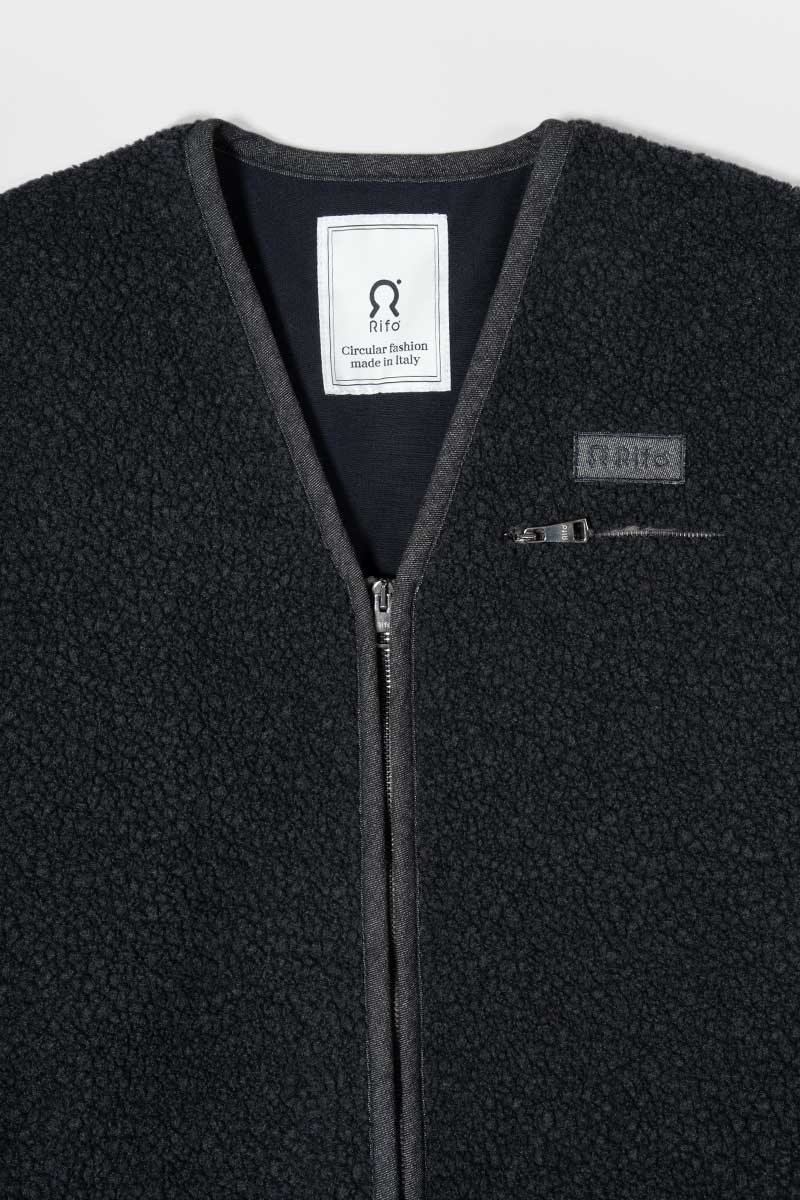 Gilet Pile Donna Uomo Lana Riciclata Andrew - Rifò Lab Moda circolare made in Italy
Grigio Antracite