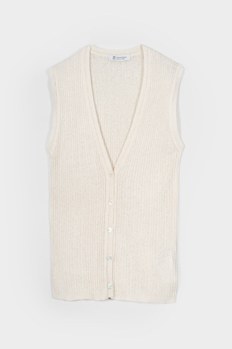 gilet con bottoni donna Lilia - gilet elegante donna seta rigenerata - Rifò Lab Moda circolare made in Italy