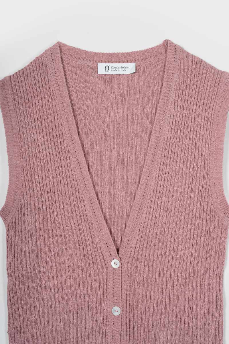 gilet con bottoni donna Lilia - gilet elegante donna seta rigenerata - Rifò Lab Moda circolare made in Italy