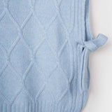 Gilet Collo Alto Lana Rigenerata Delia Azzurro