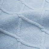 Gilet Collo Alto Lana Rigenerata Delia Azzurro