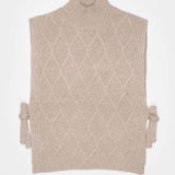 Gilet Collo Alto Lana Rigenerata Delia Beige