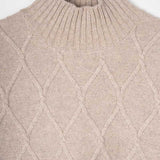 Gilet Collo Alto Lana Rigenerata Delia Beige