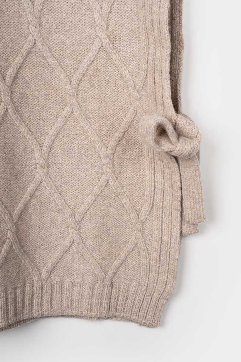 Gilet Collo Alto Lana Rigenerata Delia Beige