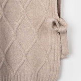 Gilet Collo Alto Lana Rigenerata Delia Beige