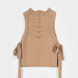 Gilet Donna Lana Rigenerata Pettorina Aperta Rebecca - Rifò Lab Moda circolare made in Italy