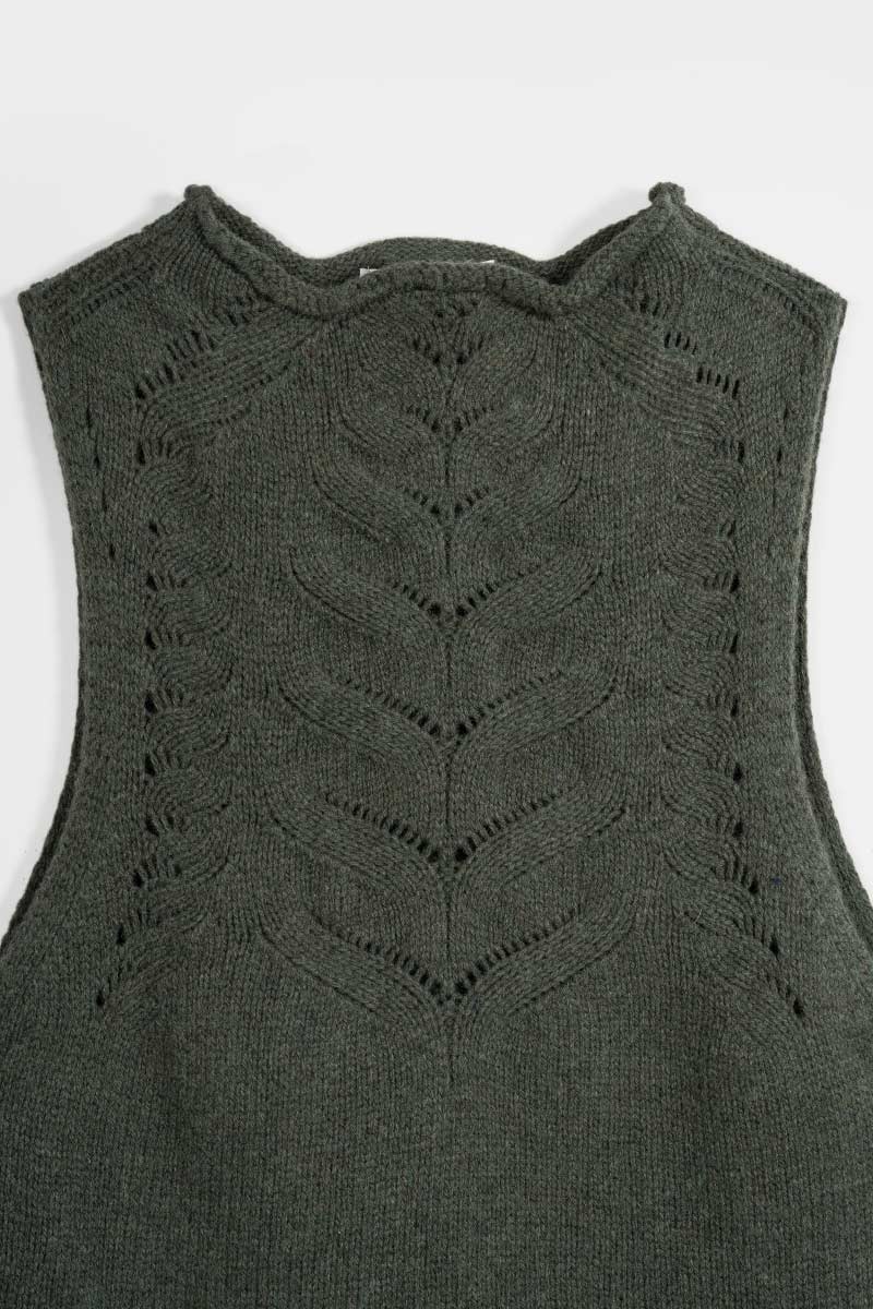 Gilet Donna Lana Rigenerata Pettorina Aperta Rebecca - Rifò Lab Moda circolare made in Italy