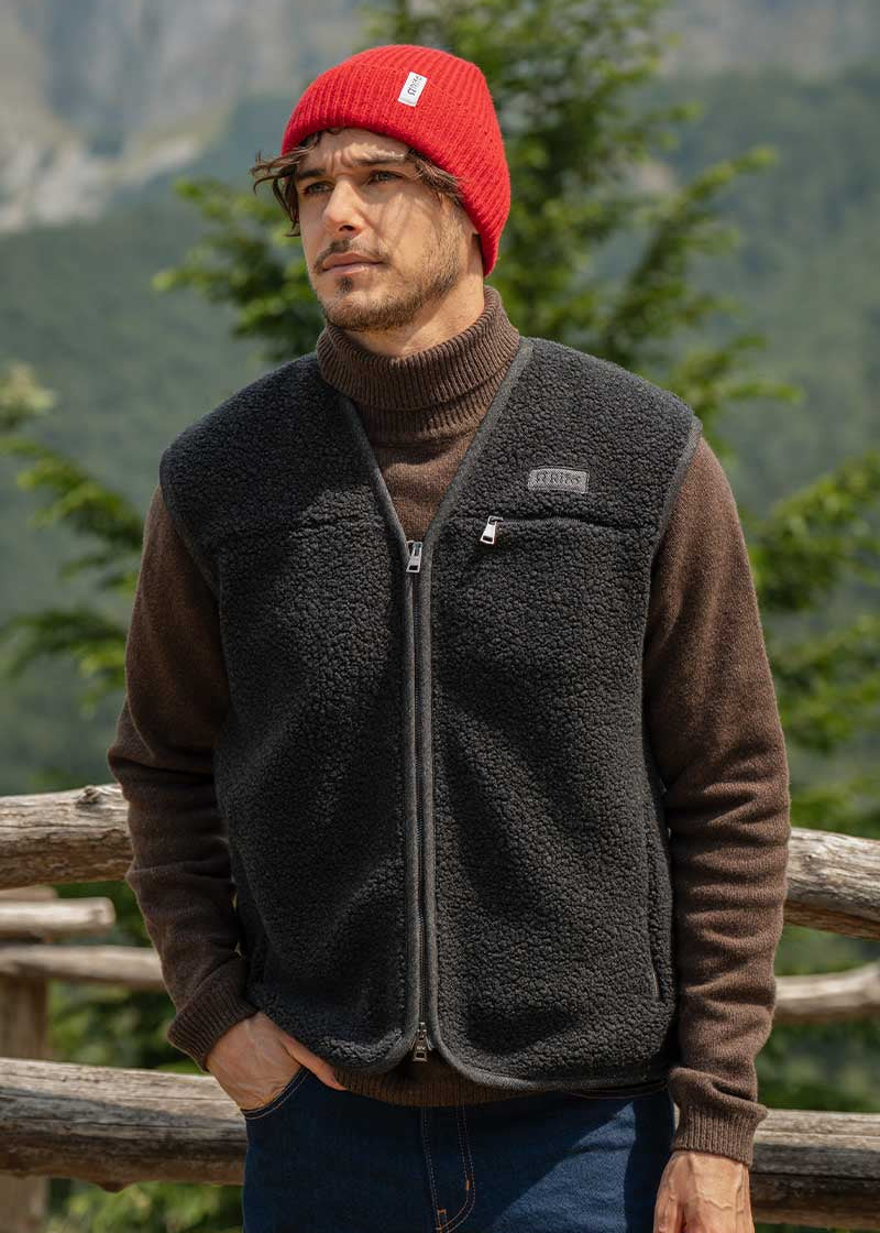 Gilet Pile Donna Uomo Lana Riciclata Andrew - Rifò Lab Moda circolare made in Italy
Grigio Antracite