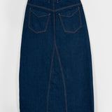 Gonna Jeans Lunga Donna Denim Riciclato Blu Egle - Rifò