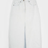 Gonna Jeans Lunga Donna Denim Riciclato Chiara Ecrù Egle - Rifò Lab Moda circolare made in Italy