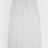 Gonna Jeans Lunga Donna Denim Riciclato Chiara Ecrù Egle - Rifò Lab Moda circolare made in Italy