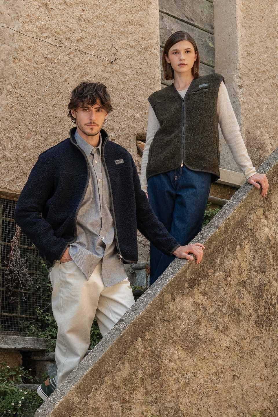 Gilet e Giacca Pile Uomo Lana Rigenerata Uomo Donna - Rifò Lab Moda circolare made in Italy