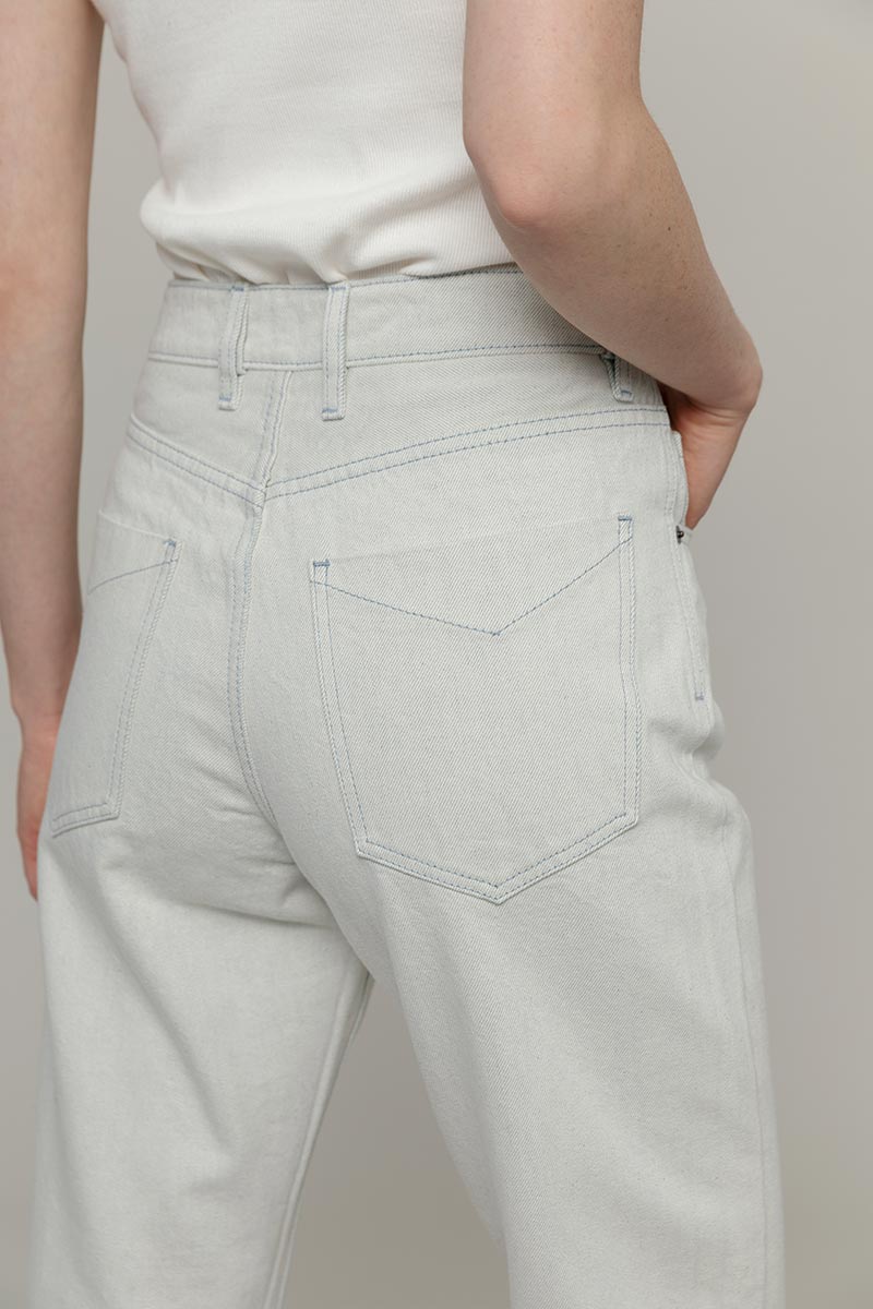 Ecrù | Pantaloni Jeans Donna Cotone Rigenerato Aglaia