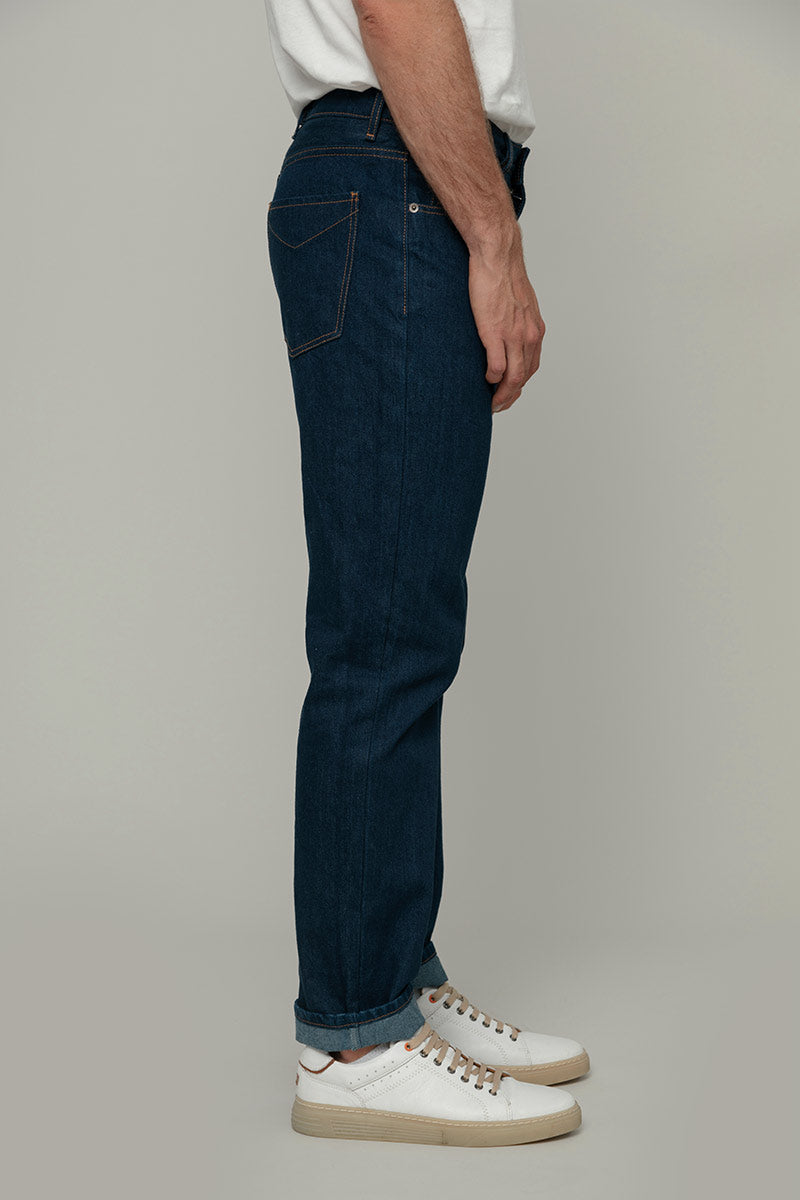 Pantaloni Jeans Uomo Cotone Rigenerato Kai Blu Indigo