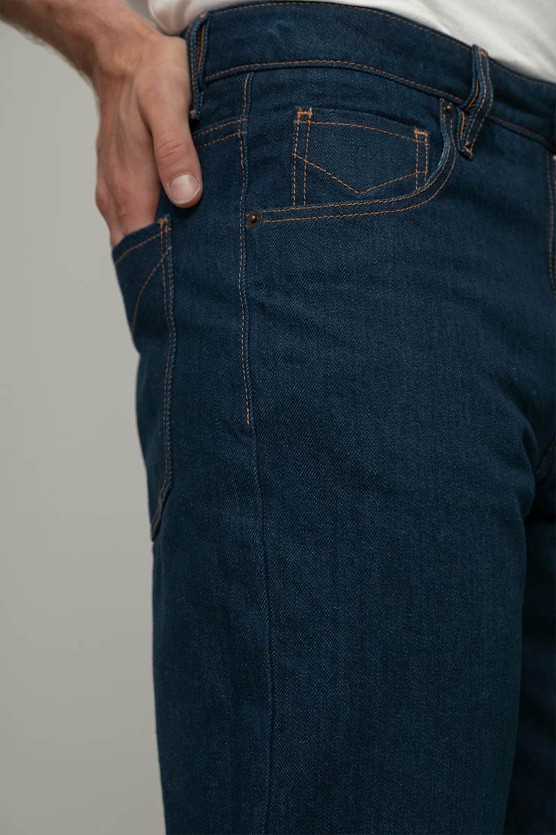 Pantaloni Jeans Uomo Cotone Rigenerato Kai Blu Indigo