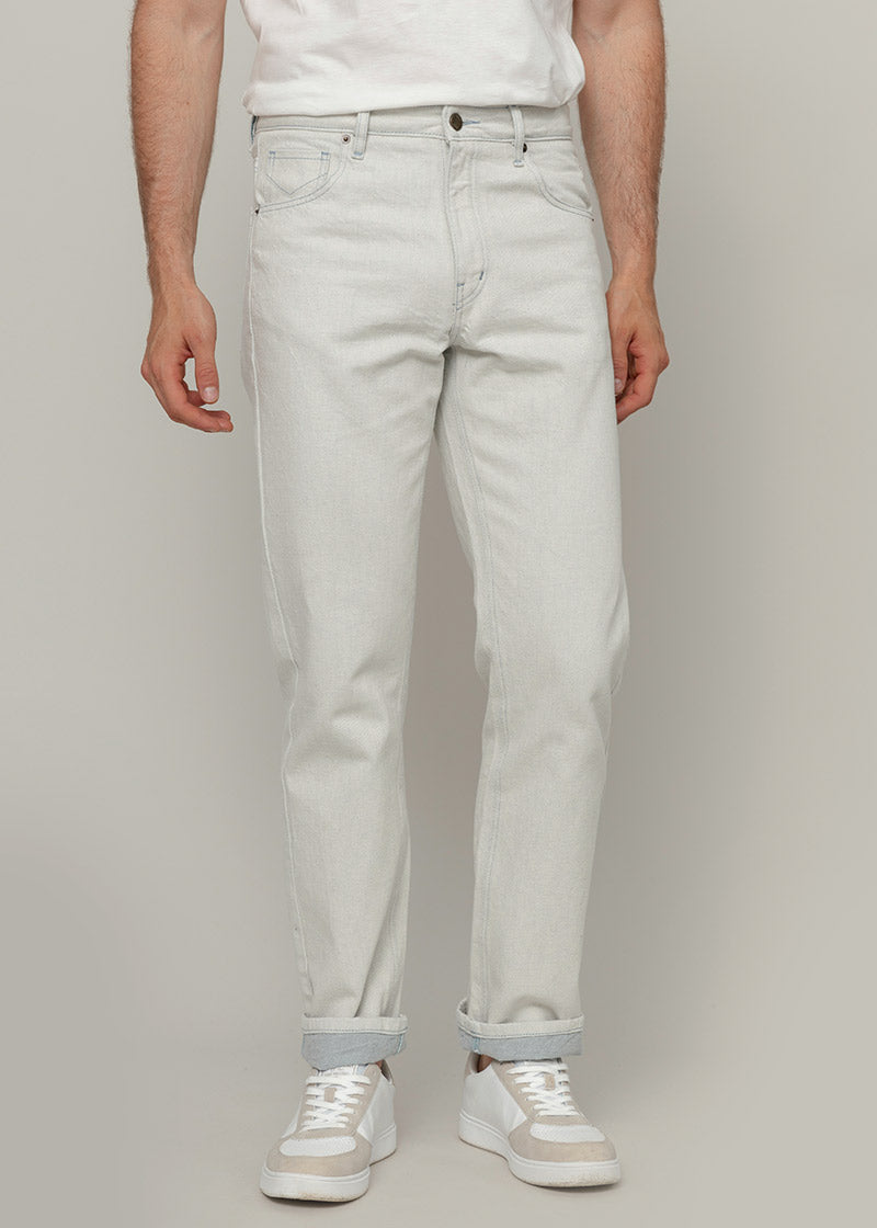 Pantaloni Jeans Uomo Cotone Rigenerato Kai Ecrù