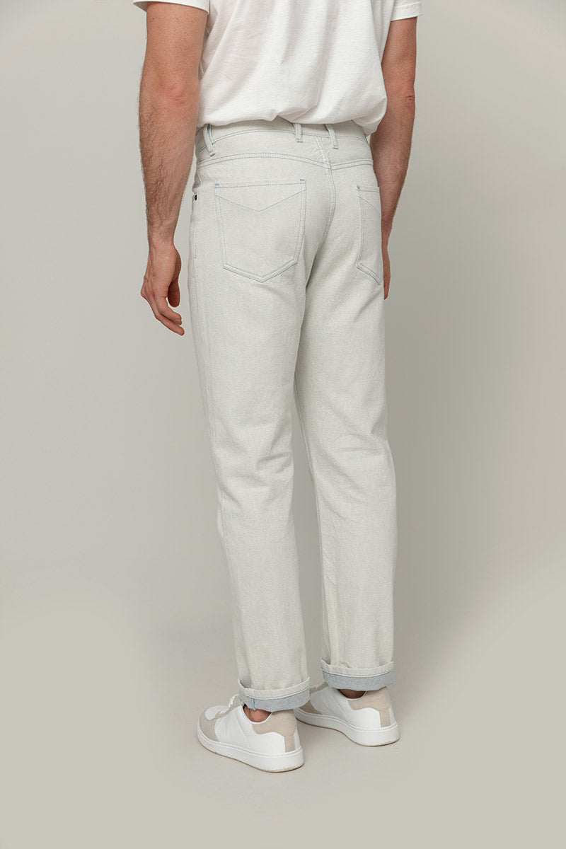 Pantaloni Jeans Uomo Cotone Rigenerato Kai Ecrù