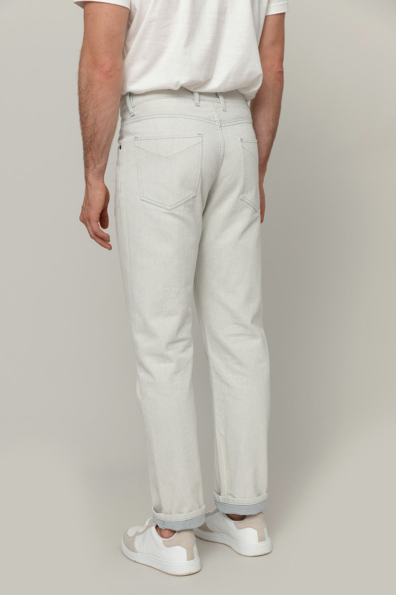 Pantaloni Jeans Uomo Cotone Rigenerato Kai Ecrù
