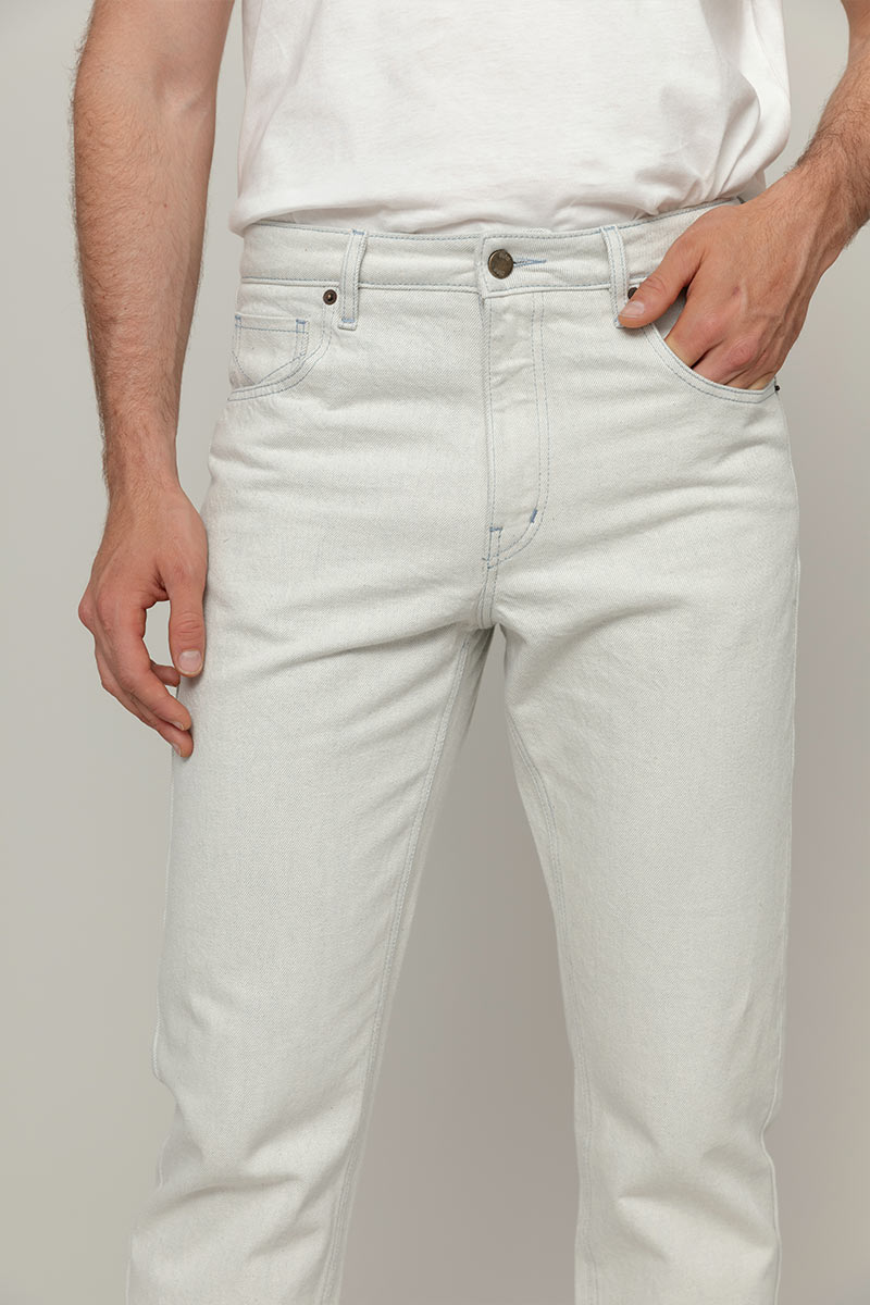 Pantaloni Jeans Uomo Cotone Rigenerato Kai Ecrù