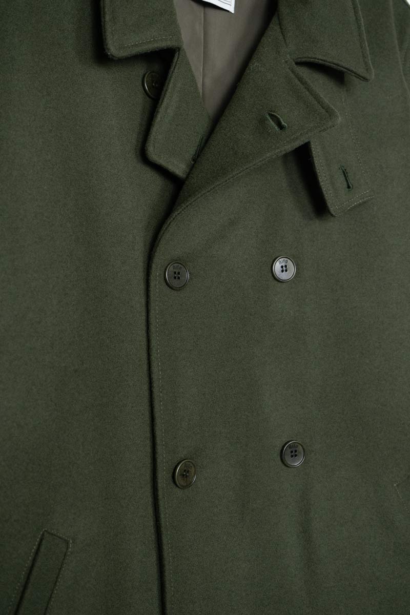 Verde Felce | Cappotto uomo peacot lana rigenerata