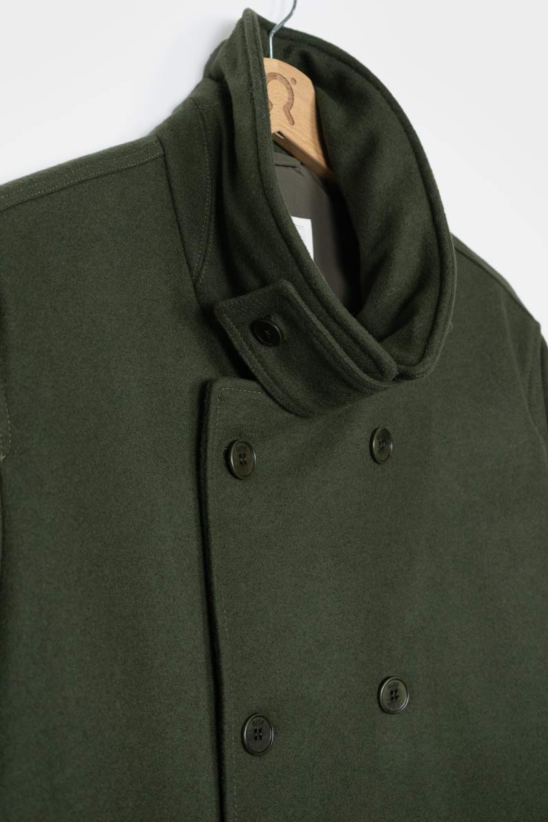 Verde Felce | Cappotto uomo peacot lana rigenerata