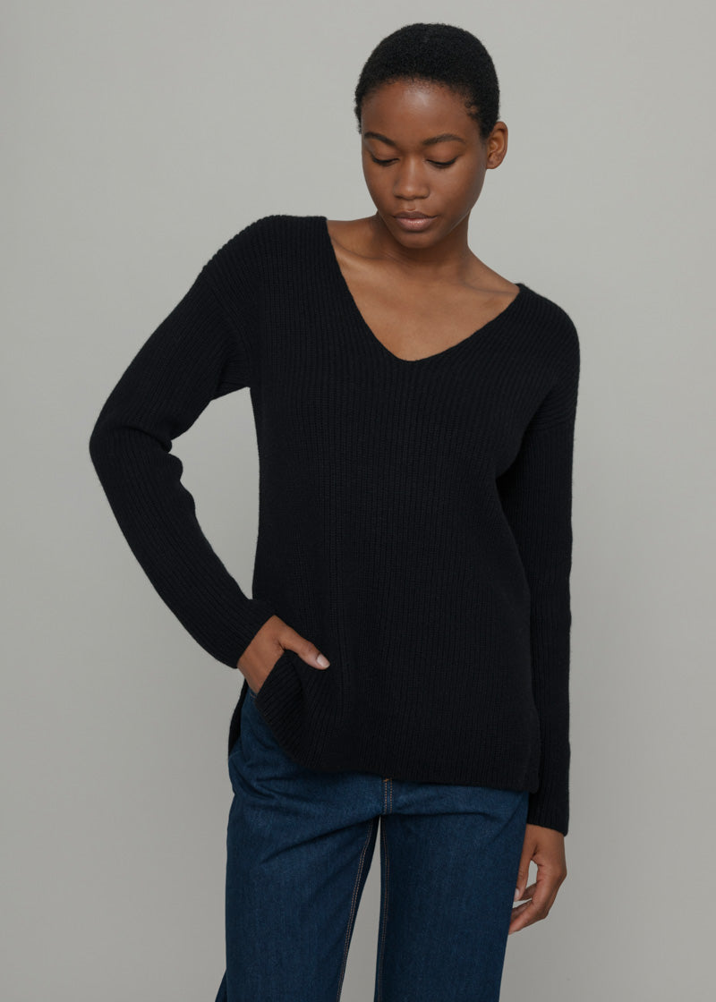 Maglia Donna Cashmere Rigenerato Ester Nero