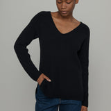 Maglia Donna Cashmere Rigenerato Ester Nero